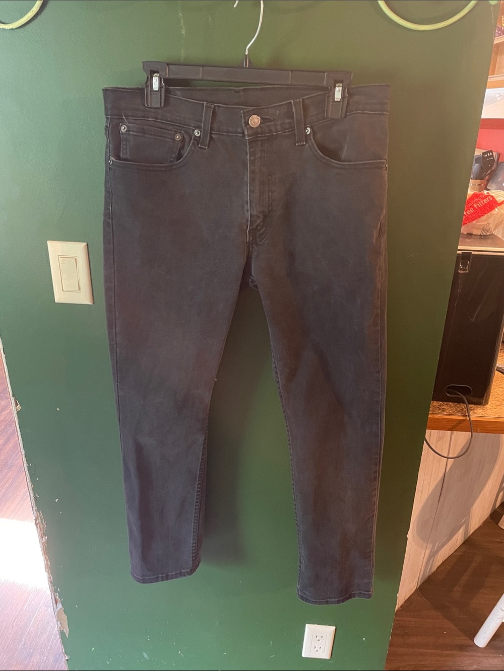 Levis 511 Mens Straight Leg Black Jeans Size 34x29